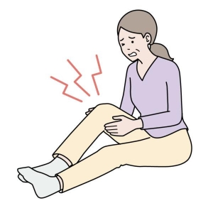 膝が痛い女性　イラスト